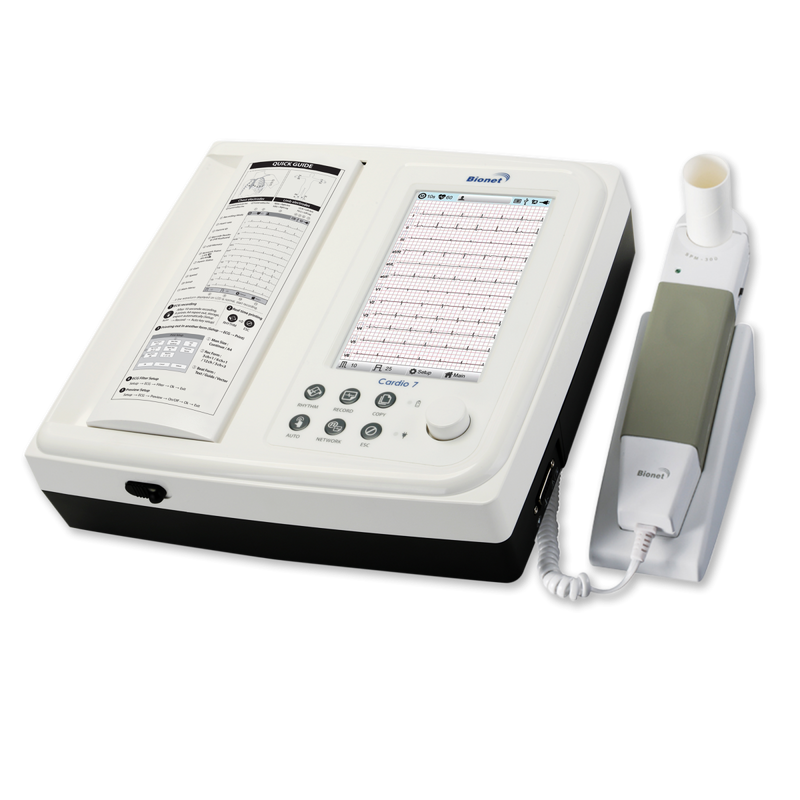 Cardio7-S - Bionet Interpretive Touch Screen Electrocardiograph (ECG / EKG) Machine Combined with Spirometry